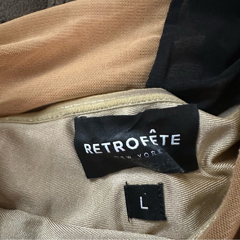 NWOT Retrofete Ford Mesh Dress Black Nude Size Large - Picture 10 of 11